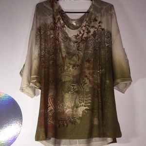 Fashion Bug Print Top 3X
